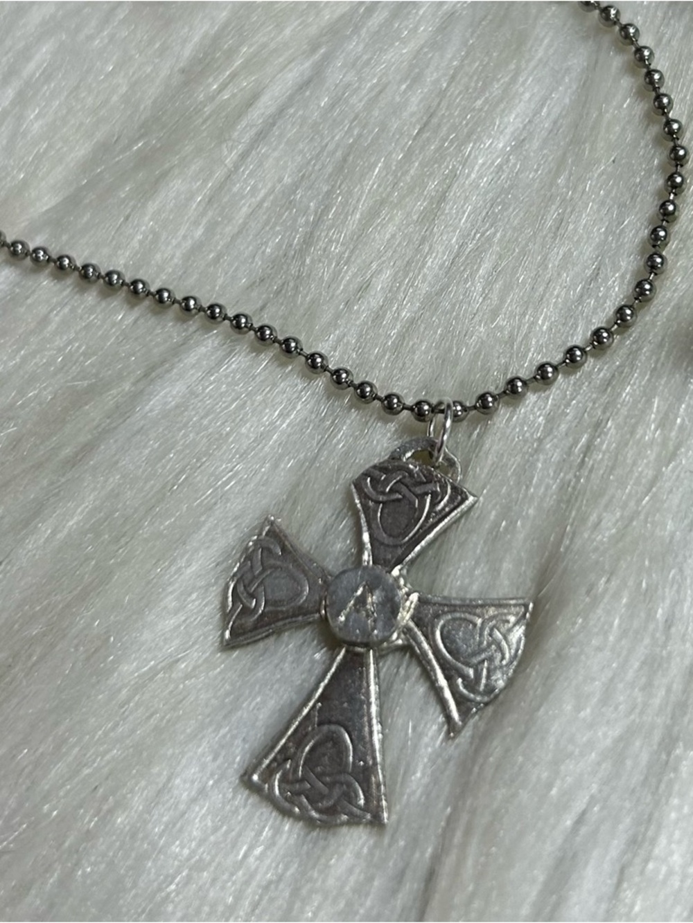 Celtic Cross Pendant silver tone Necklace